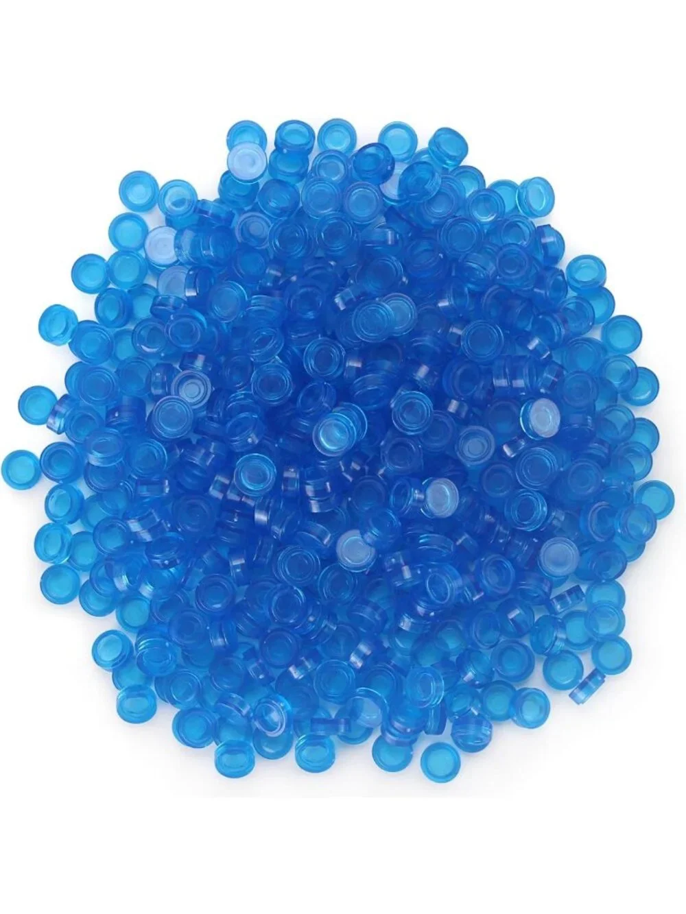 2200PCS Transparent Dark Blue Round Building Brick Tiles - DIY Craft Accessories